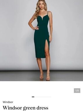 Windsor Teal Midi Sheath Dress with Side Slit